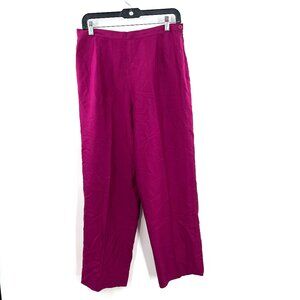 vintage y2k Talbots petite 100% pure silk high rise waist fuchsia pink pants 12